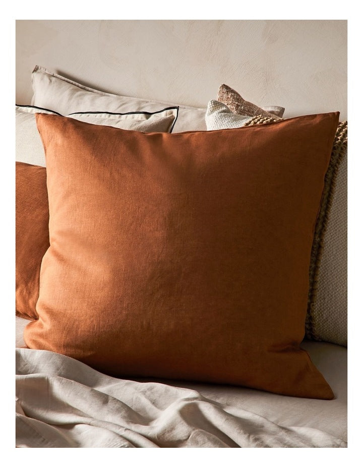 Sandy Cape Washed Belgian Linen Quilt Cover Set in Earth