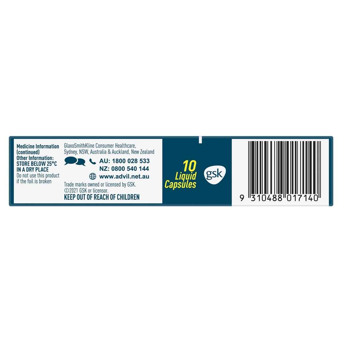 10 Pack Advil Ibuprofen Liquid Capsules 200mg