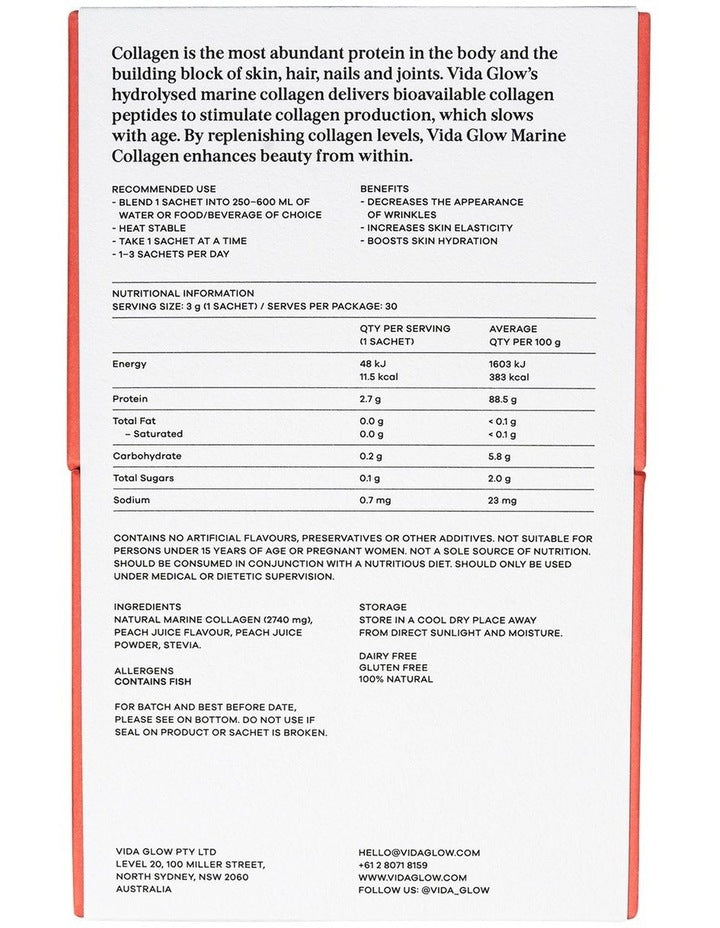 Peach Natural Marine Collagen Powder 90g