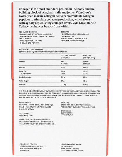 Peach Natural Marine Collagen Powder 90g