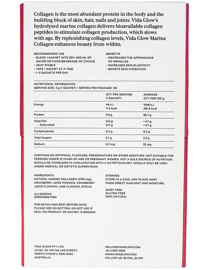 Cranberry And Lime Natural Marine Collagen Powder