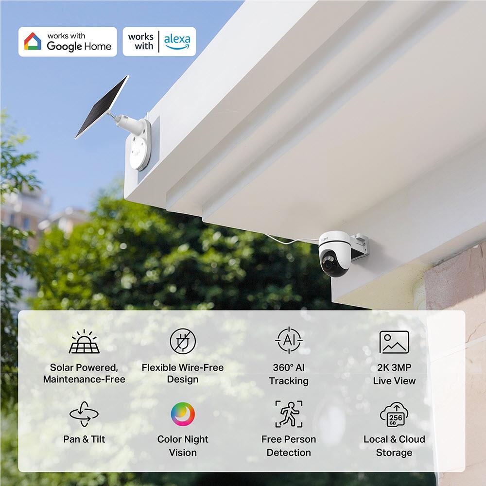 TP-Link Tapo 2K Solar-Powered Pan/Tilt Security Camera Kit