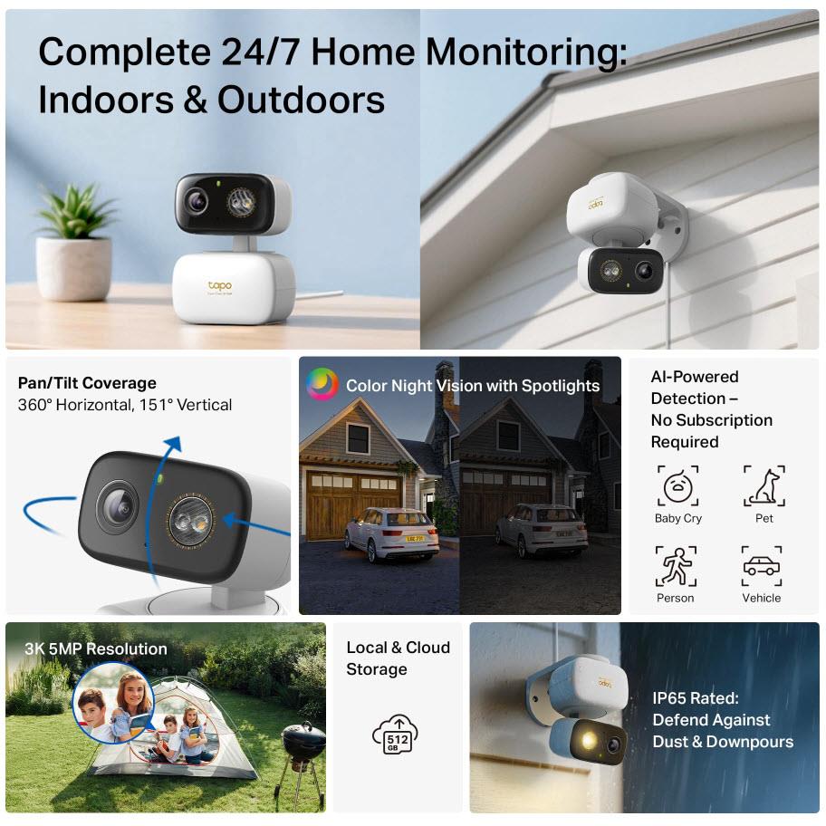 TP-Link Tapo 3K Indoor/Outdoor Home Security Wi-Fi Camera