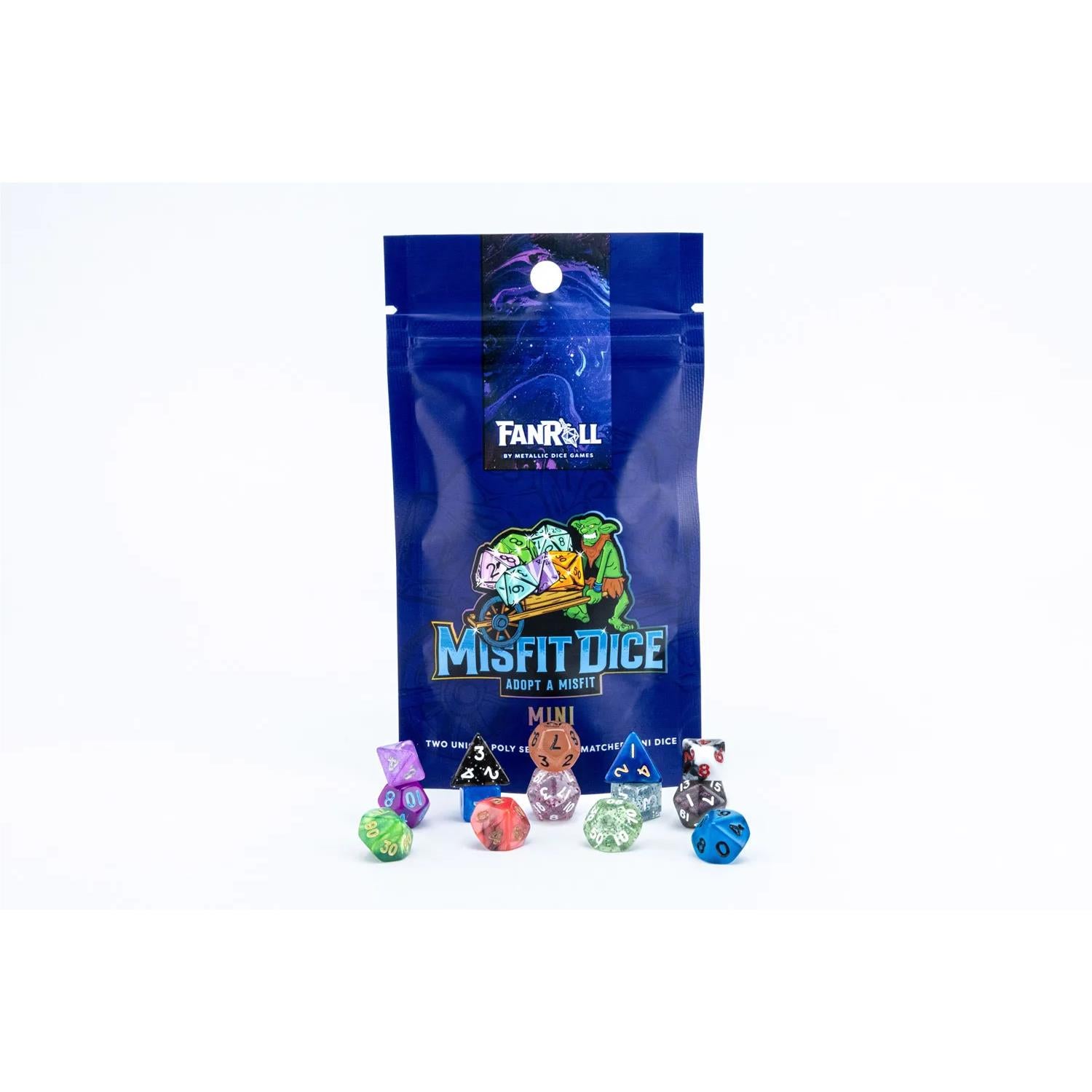 MDG 10mm Mini Polyhedral Dice Misfit Blind Bag (2 Set Pack)