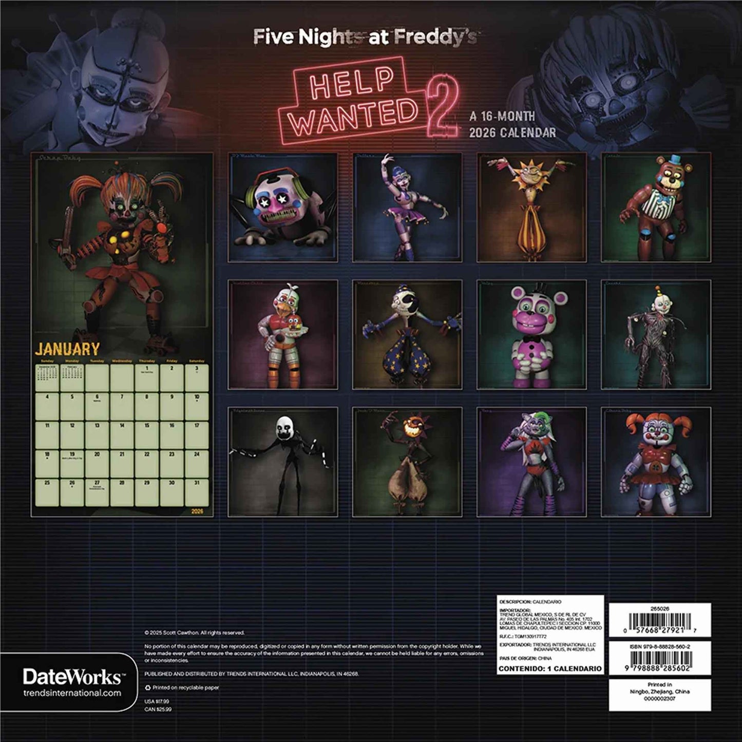 Five Nights At Freddy's - 2026 Calendar