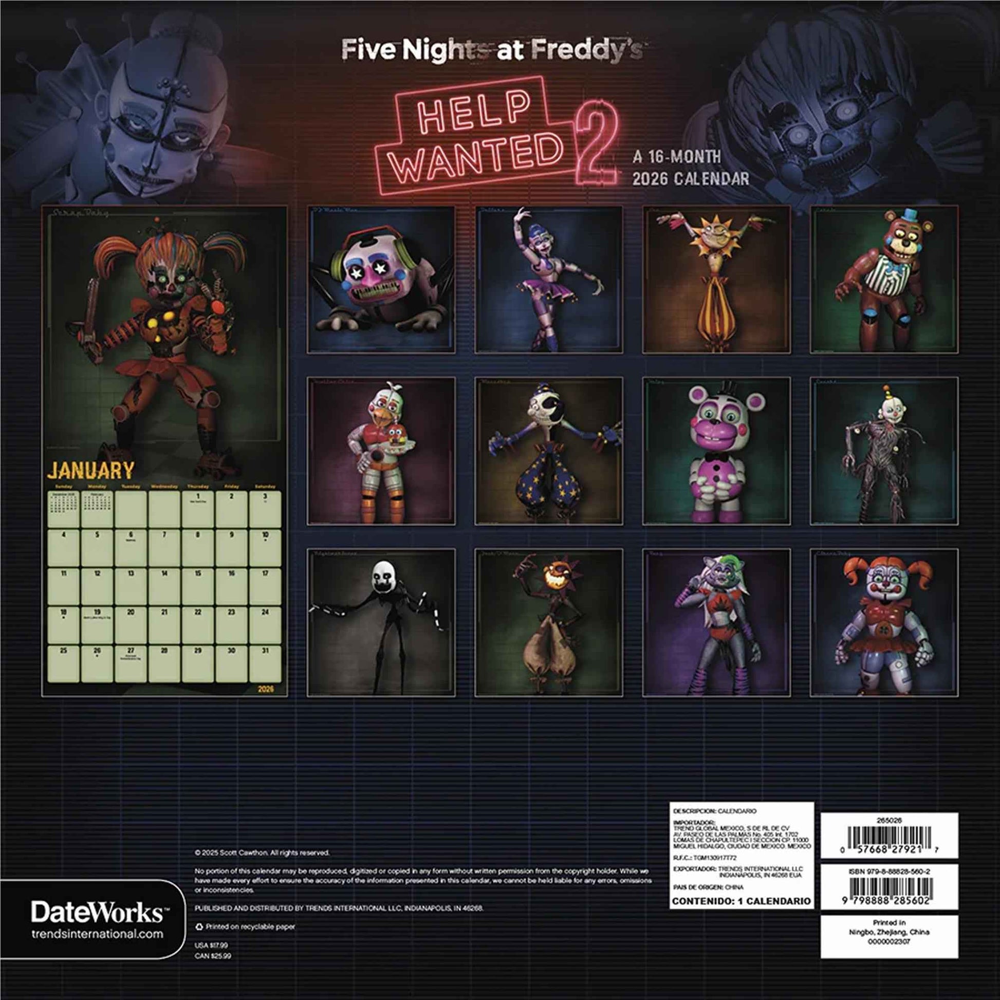 Five Nights At Freddy's - 2026 Calendar
