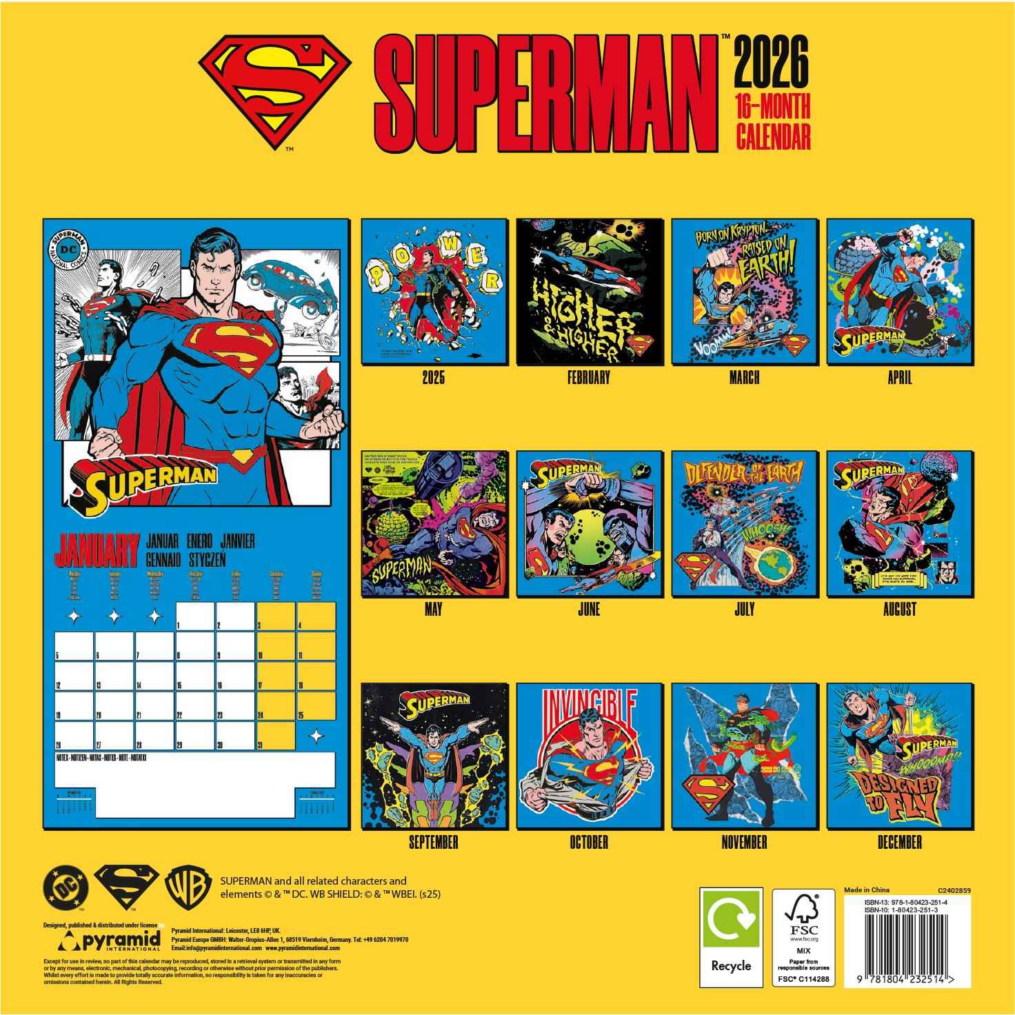 DC Comics Superman - 2026 Calendar