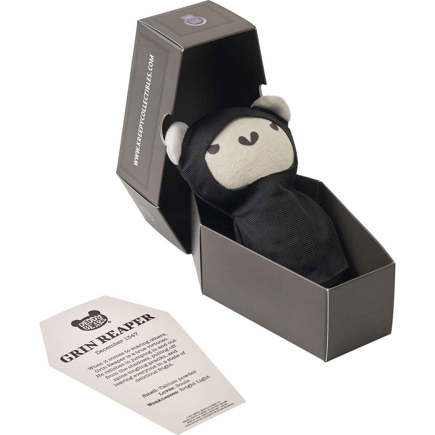 Grin Reaper Halloween Deddy Bear Plush In Coffin
