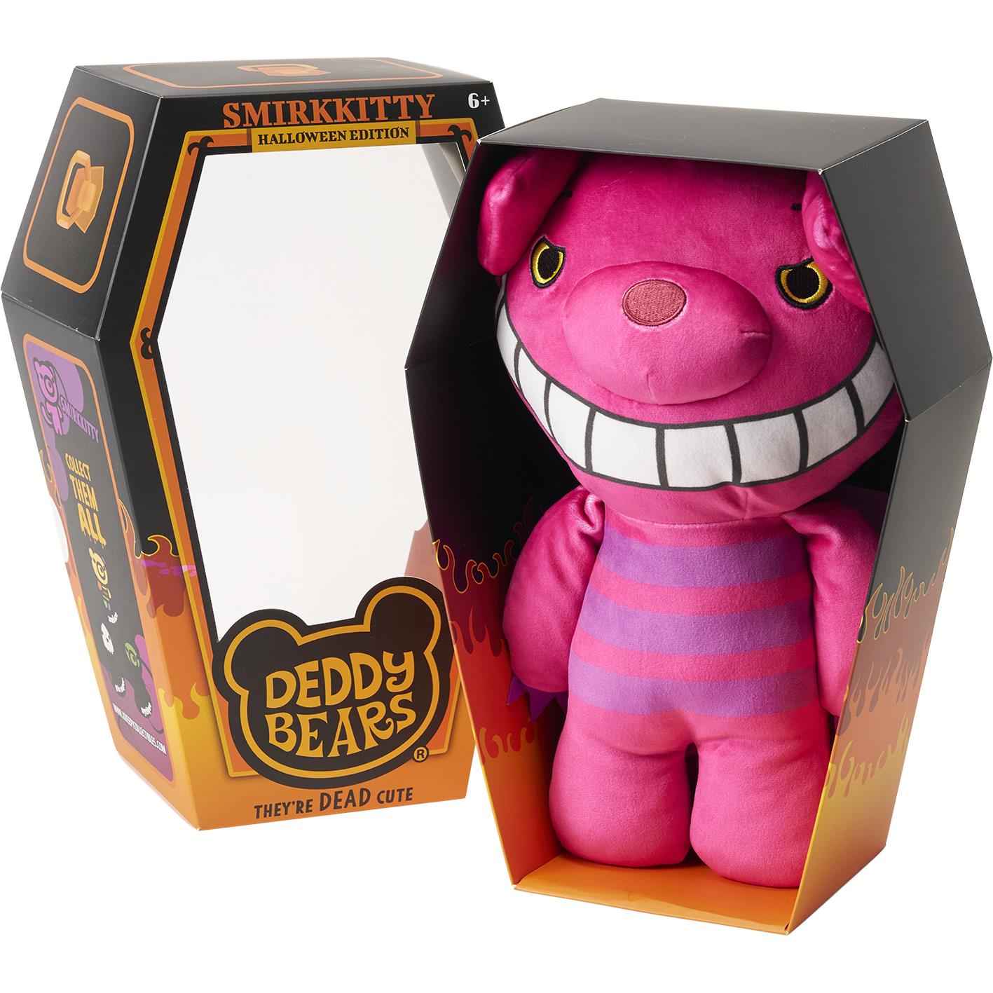 Smirkitty12" Halloween Deddy Bear Plush In Coffin