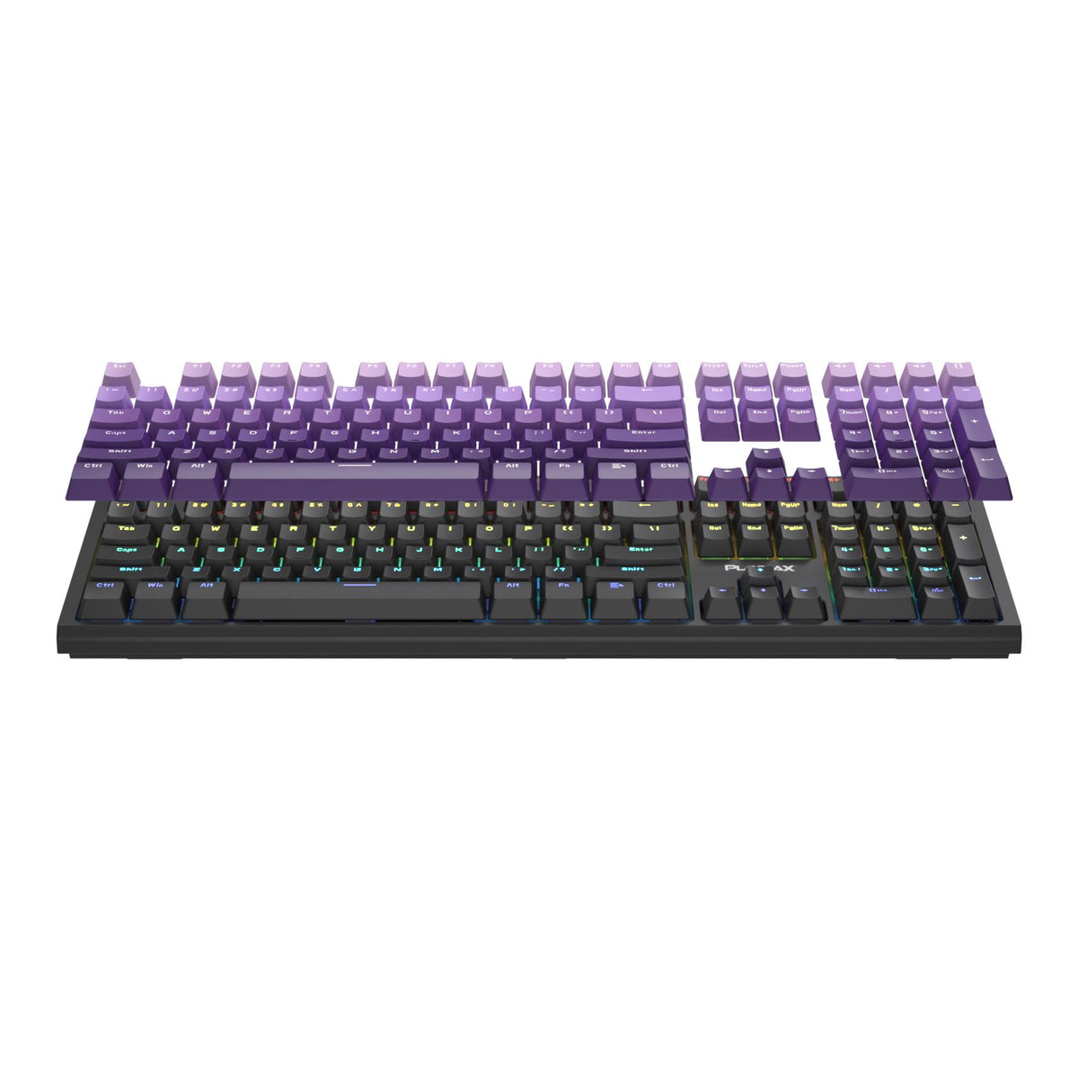 Playmax PRO Black RGB Mechanical Gaming Keyboard (Purple Bonus Key Caps)
