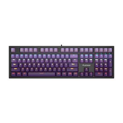 Playmax PRO Black RGB Mechanical Gaming Keyboard (Purple Bonus Key Caps)