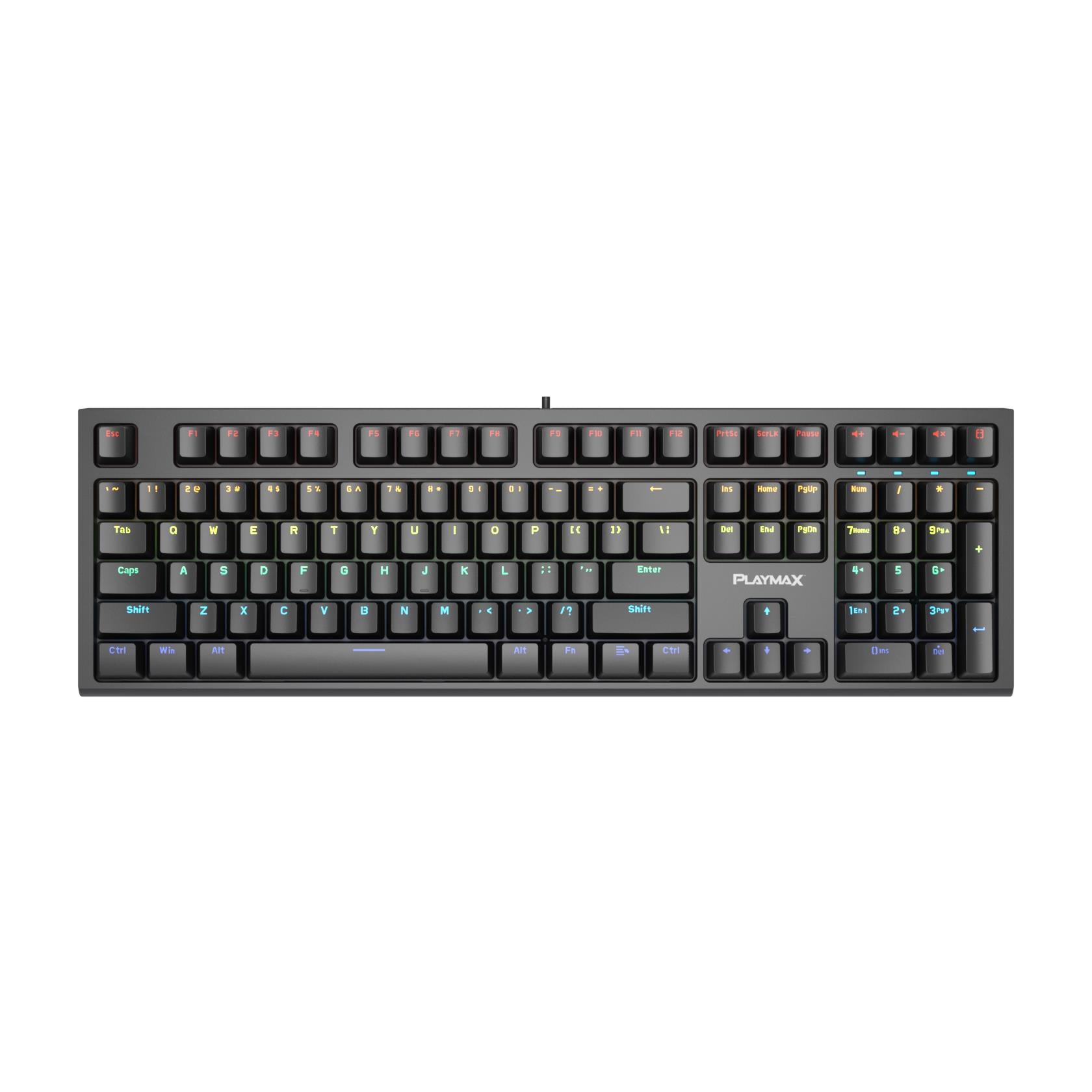 Playmax PRO Black RGB Mechanical Gaming Keyboard (Purple Bonus Key Caps)