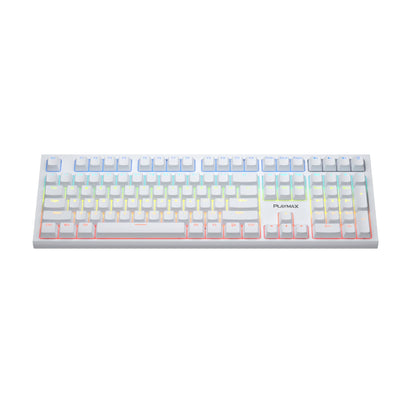 Playmax PRO White RGB Mechanical Gaming Keyboard (Blue Bonus Key Caps)
