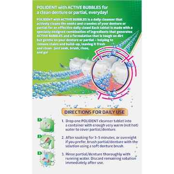 Polident 3 Minute Daily Cleanser For Dentures & Partials 66 pack
