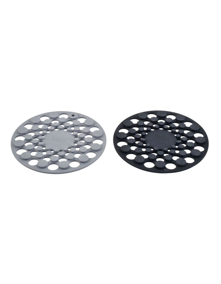 Spot-On Round Silicone Trivets Round Set of 2 in Grey