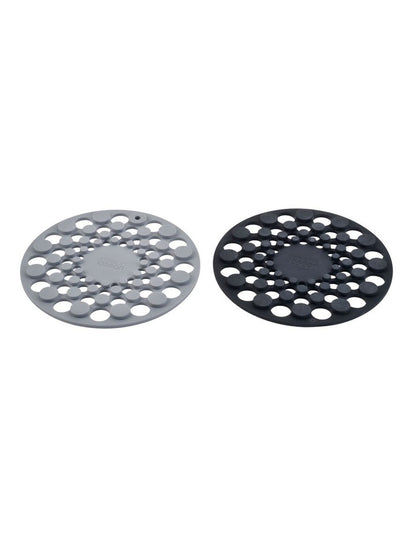 Spot-On Round Silicone Trivets Round Set of 2 in Grey