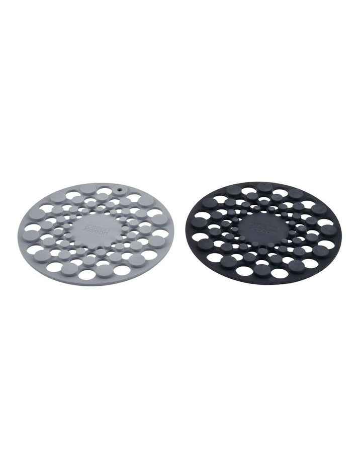 Spot-On Round Silicone Trivets Round Set of 2 in Grey