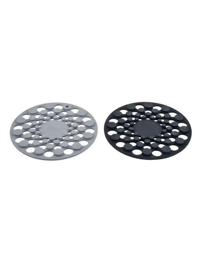 Spot-On Round Silicone Trivets Round Set of 2 in Grey