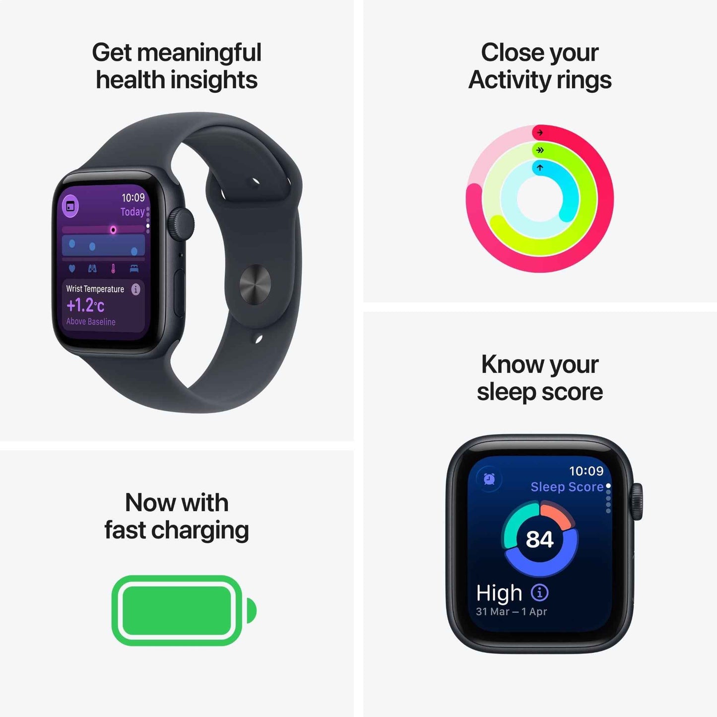 Apple Watch SE 3 44mm Starlight Aluminium Case GPS + Cellular Sport Band (S/M) [2025]