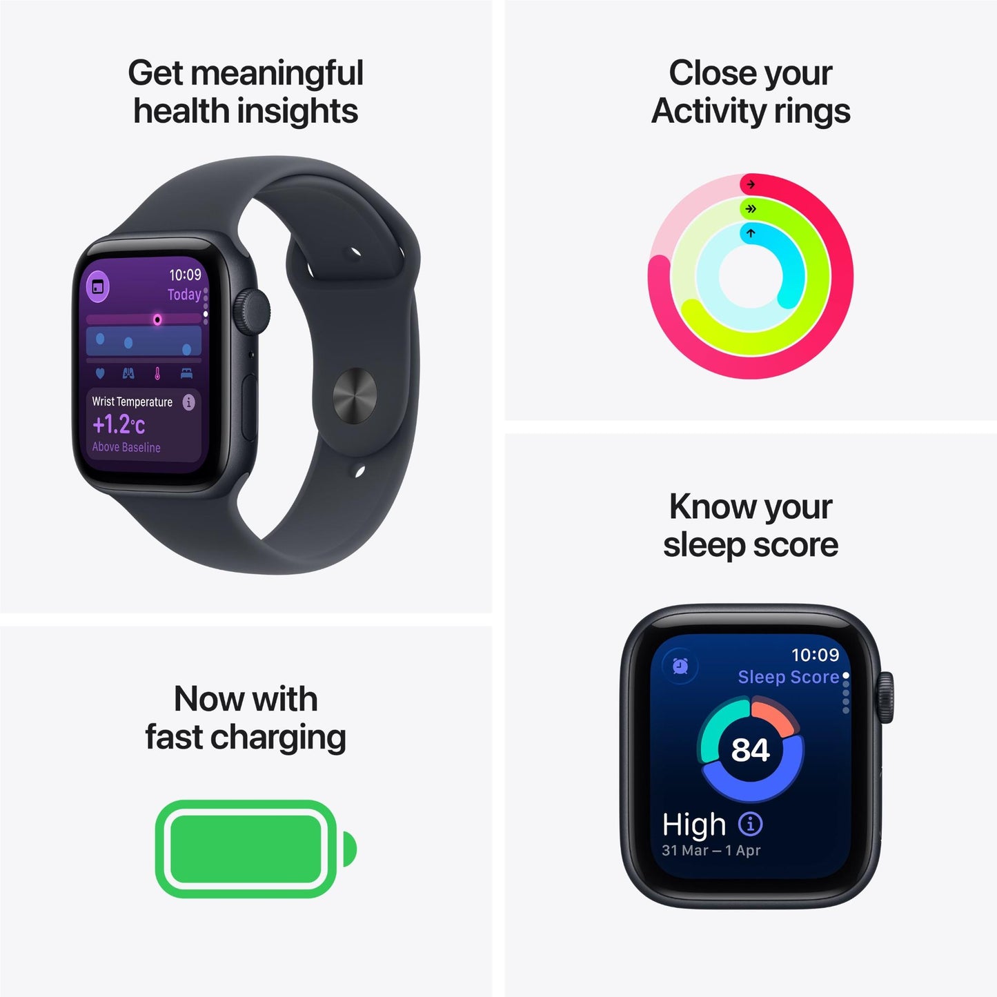 Apple Watch SE 3 44mm Starlight Aluminium Case GPS + Cellular Sport Band (S/M) [2025]