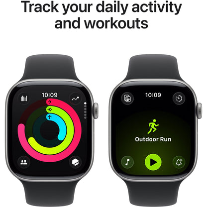 Apple Watch Series 11 46mm Space Grey Aluminium Case GPS Sport Band (M/L) [Black]