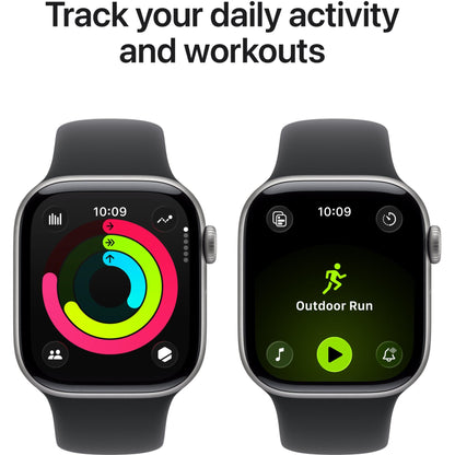 Apple Watch Series 11 42mm Space Grey Aluminium Case  GPS + Cellular Sport Band (S/M) [Black]