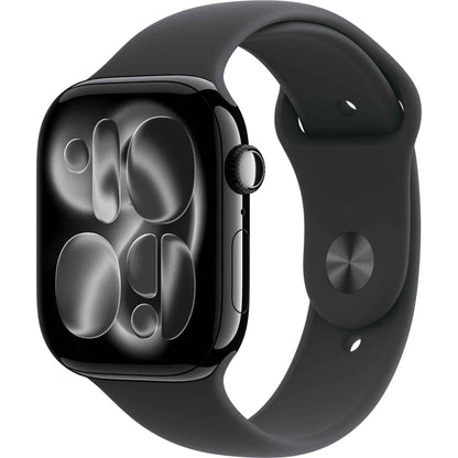Apple Watch Series 11 46mm Jet Black Aluminium Case GPS + Cellular Sport Band (S/M) [Black]