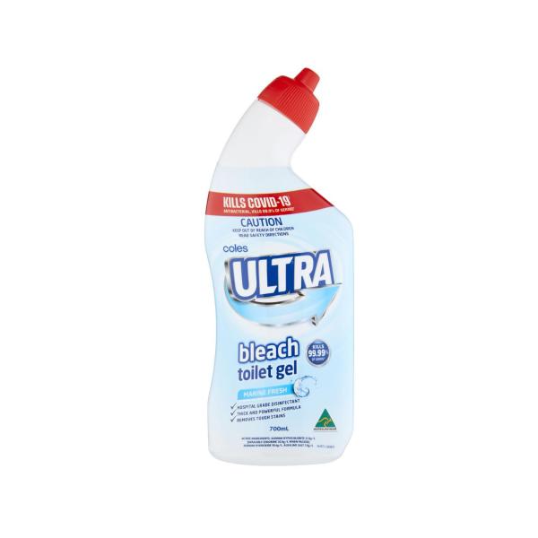 COLES ULTRA MARINE FRESH BLEACH TOILET GEL 700ML