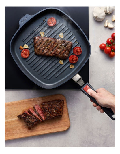 Diamond Lite Detachable Handle Induction Square Grill Pan 28cm
