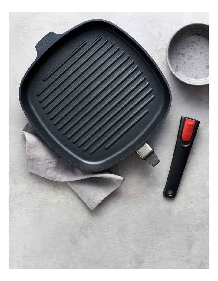 Diamond Lite Detachable Handle Induction Square Grill Pan 28cm