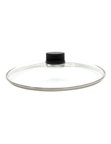 Eco Lite Fixed Knob Safety Glass Lid 30cm in Black