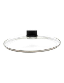 Eco Lite Fixed Knob Safety Glass Lid 30cm in Black