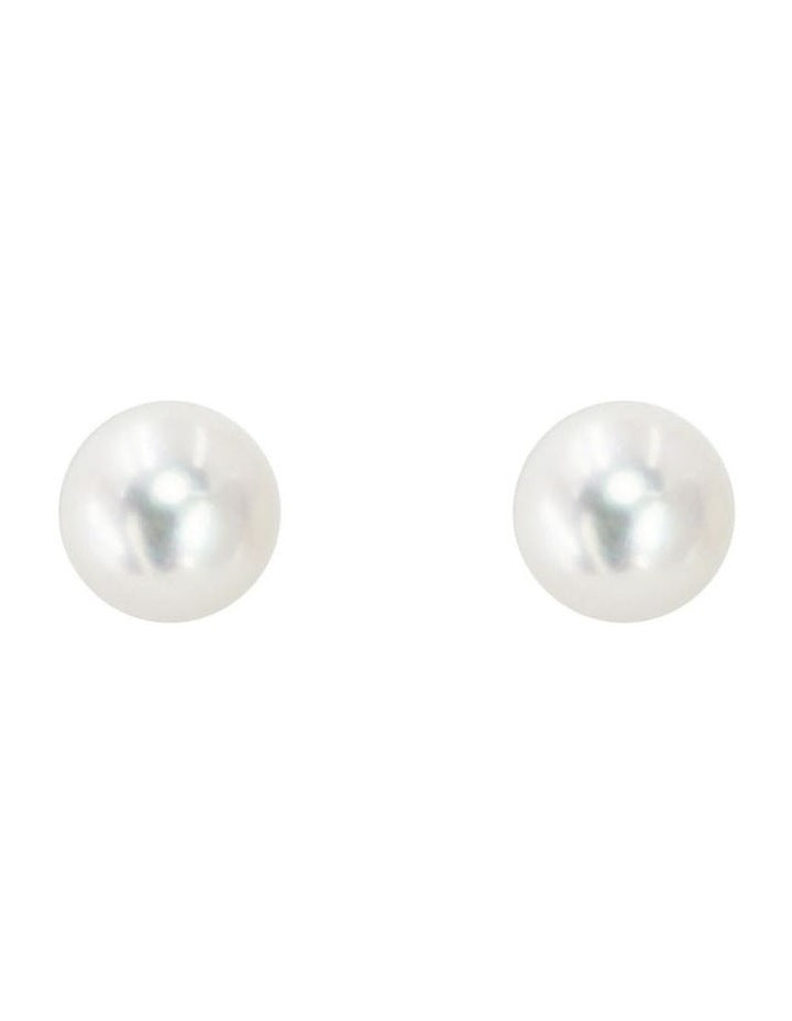 9 9.5mm Freshwater Pearl White Stud Earrings