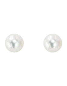 9 9.5mm Freshwater Pearl White Stud Earrings