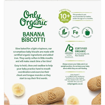 Only Organic Banana Biscotti 100g