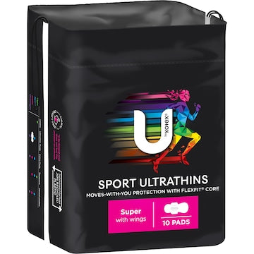 U by Kotex Sport Pads Super With Wings 10 pack
