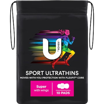 U by Kotex Sport Pads Super With Wings 10 pack