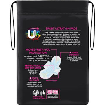 U by Kotex Sport Pads Super With Wings 10 pack