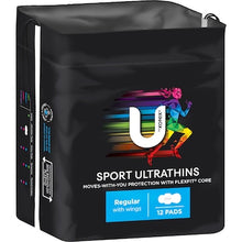 U by Kotex Sport Pads Regular With Wings 12 pack