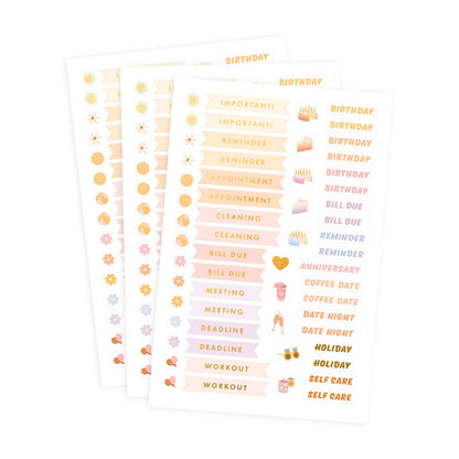 Fox & Fallow Planner Sticker Set Metallic