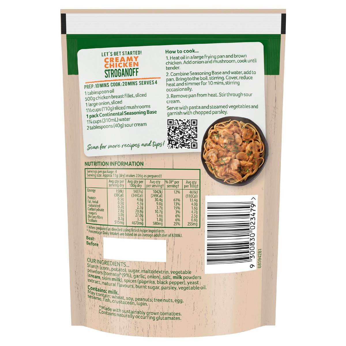 Continental Recipe Base Creamy Chicken Stroganoff 40g