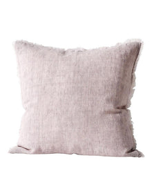 Vintage Linen Fringe Cushion in Dusk