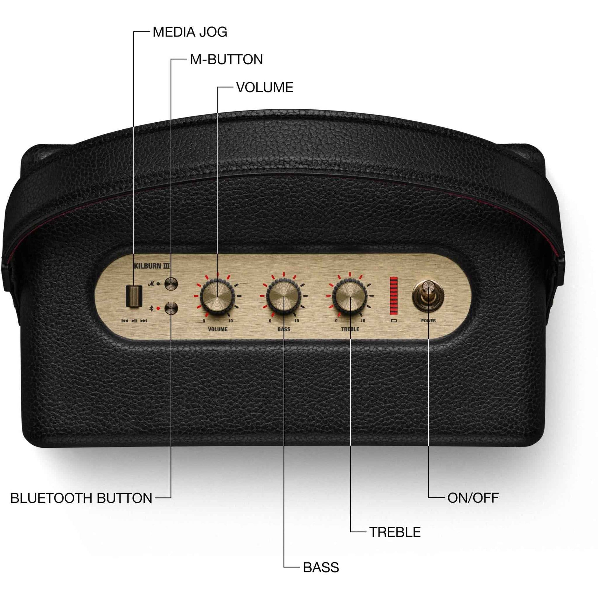 Marshall Kilburn III Portable Speaker (Black & Brass)
