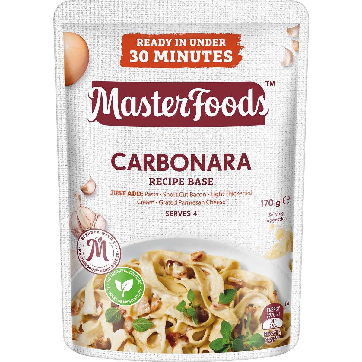 MasterFoods Carbonara Recipe Base 170g