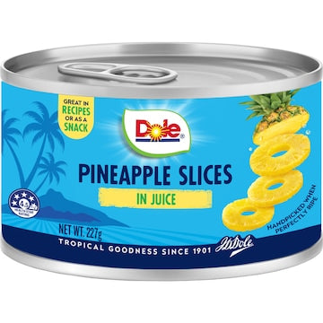 Dole Premium Tropical Pineapple Slices In Juice 227g