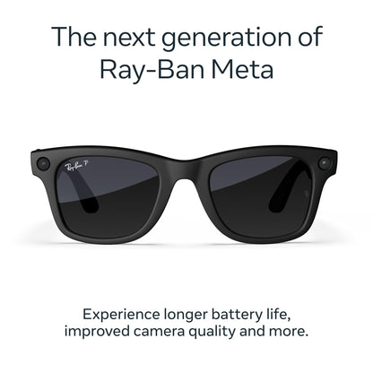 Ray-Ban | Meta Wayfarer Gen 2 AI Glasses (Matte Black/Polarised Gradient Graphite)