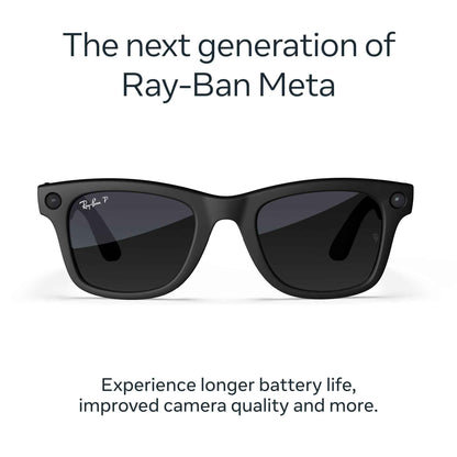 Ray-Ban | Meta Wayfarer Large Gen 2 AI Glasses (Matte Black/Polarised Gradient Graphite)