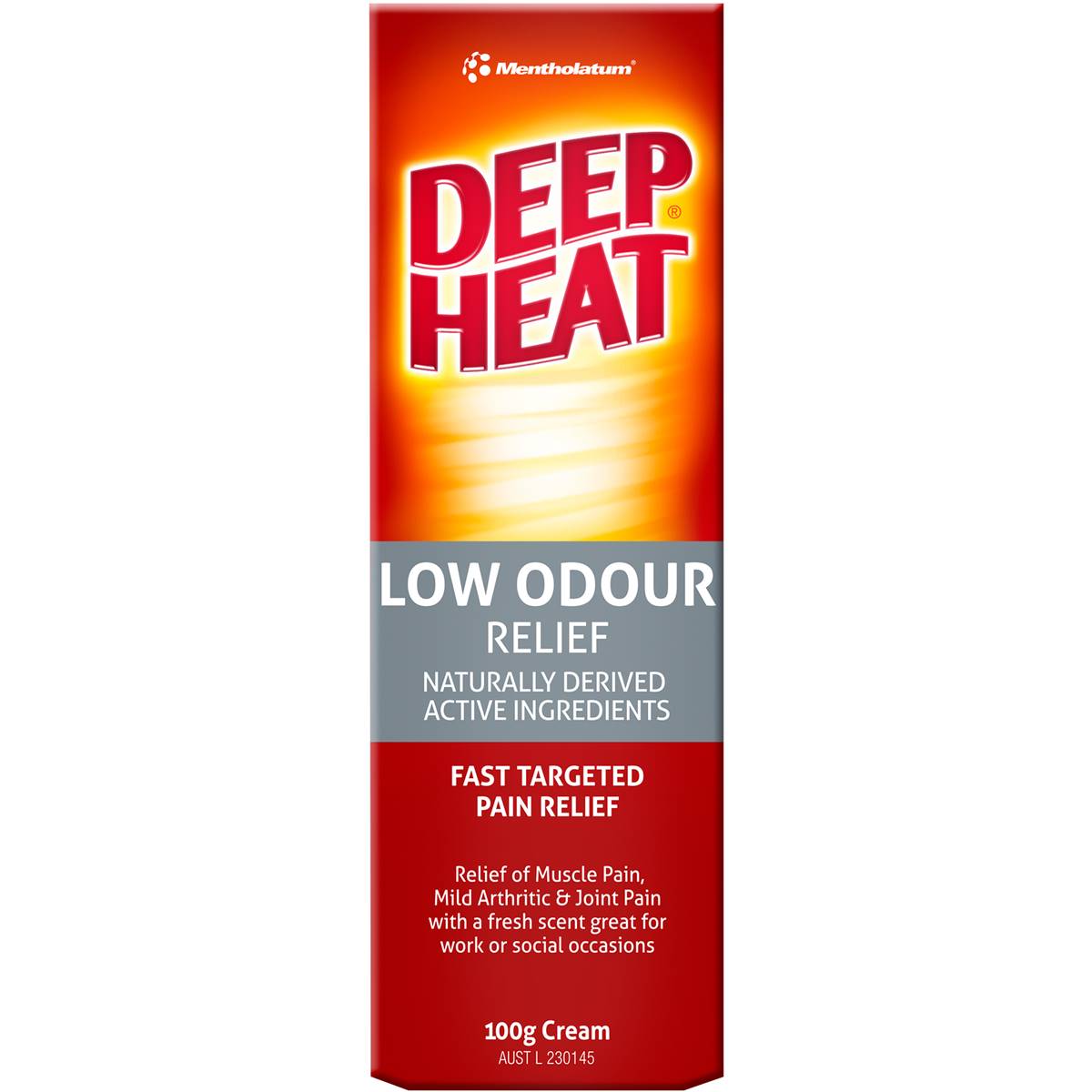 Mentholatum Low Odour Deep Heat Relief 100g