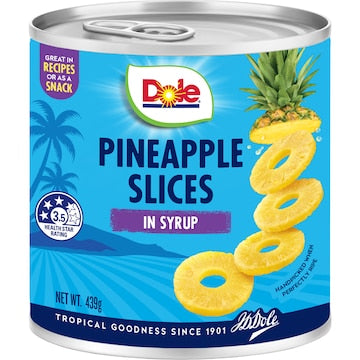 Dole Premium Pineapple Slices In Syrup 439g