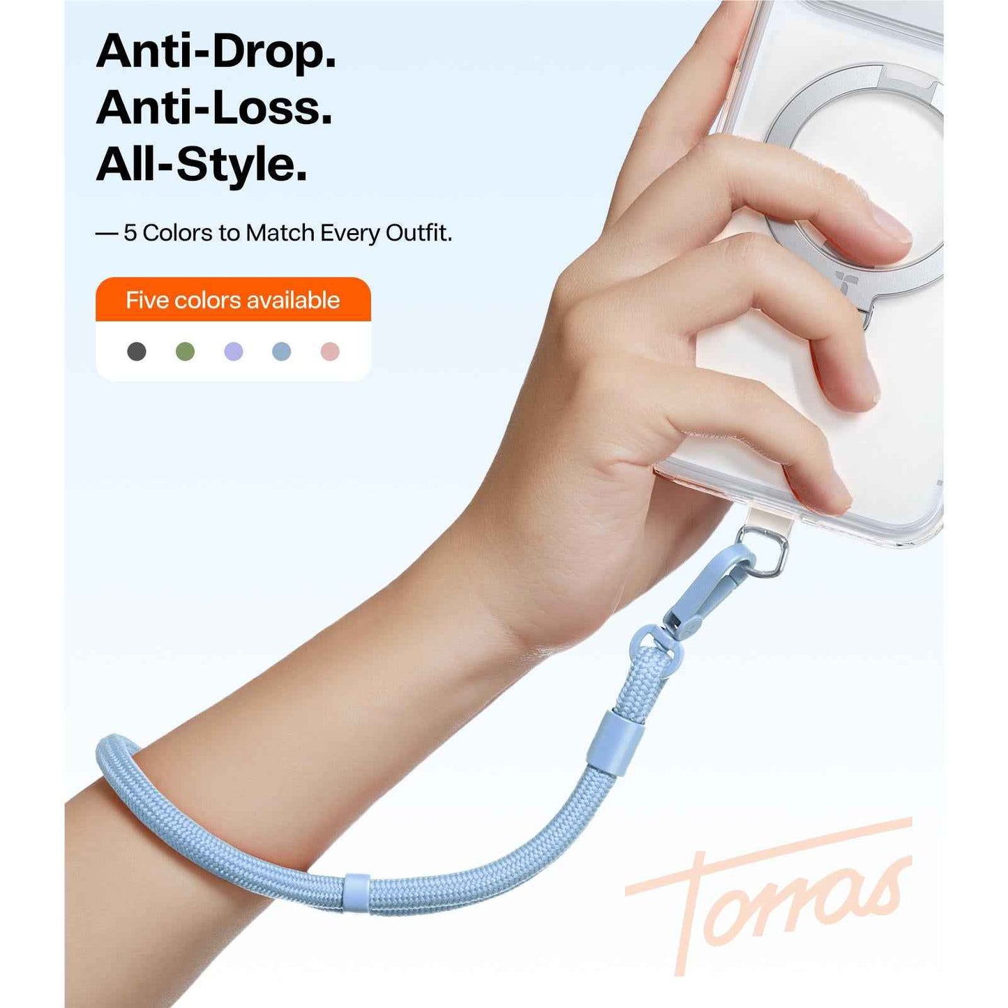Torras LoopGo Flex Wrist Phone Lanyard (Light Blue)